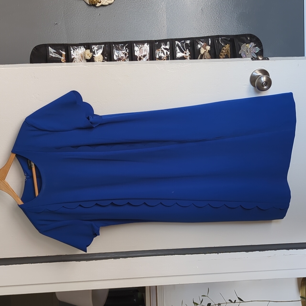 Tahari Cobalt Blue Ruffle Dress